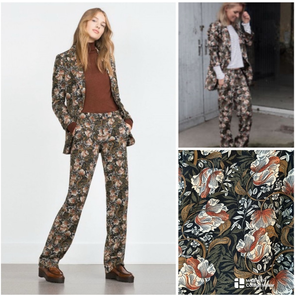 Zara floral palazzo trousers